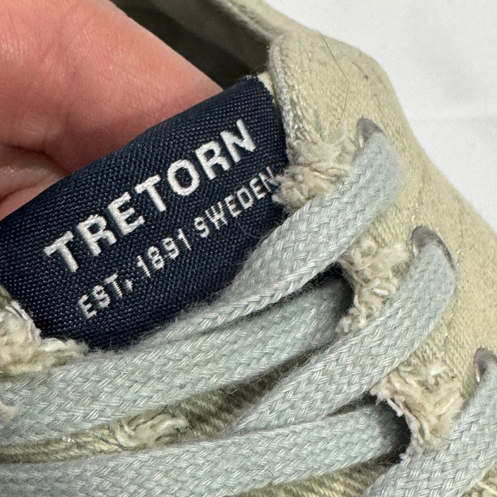 Tretorn Eve Platform Espadrille Sneaker Light Blue Canvas Frayed Jute Womens 8.5 - Picture 9 of 12
